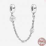 925 Sterlingas Sidabras Klasikinės Apsauginės Grandinėlės Pakabukas Karoliukas Tinka Originaliai 3mm Apyrankei, Banglei, Mados Juvelyrika