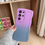 Gradiento spalvų garbanotas apyrankės dėklas Samsung Galaxy S23 S24 Ultra S21 S22 Plus S20 FE A54 telefonams, stovas, banguota apyrankė, mink&scaron;tas dėklas S22