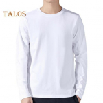 Vyri&scaron;ki sportiniai mar&scaron;kiniai laisvi vienspalviai apvaliu kaklu apatiniai drabužiai ilgomis rankovėmis namų drabužiai sporto salei bėgiojimui krep&scaron;iniui mar&scaron;kinėliai M juoda