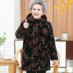 Pagyvenusios moterys Žieminės striukės Paltai 5XL Senolių &Scaron;ilti Vir&scaron;utiniai Drabužiai Storas &Scaron;iltas Velvetas su gobtuvu Parkas Močiutė Parka 3XL