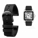 Klasikinis 20 23 mm laikrodžio dirželis Cartier Santos Sandoz Santos 100 serijai, silikoninis laikrodžio dirželis, guminiai vyri&scaron;ki ir moteri&scaron;ki laikrodžio priedai 20mm