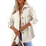 Polo apykaklės mar&scaron;kiniai moteri&scaron;ka laisva ilgomis rankovėmis striukė vienspalvė vienaeilė sagomis Harajuku stiliaus vir&scaron;utinis drabužis rudeniui S