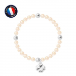 Bracelet - PERLINEA - My Chance - Perles de Culture d'Eau Douce 5-6 mm - Argent 925 - &Eacute;lastiqu&eacute;