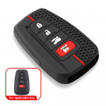 2/3/4 mygtukų silikoninis automobilio rakto dėklas, dangtelis, pakabukas laikiklis Toyota Prius Camry Corolla Avalon CHR RAV4 Land Cruiser Prado raktų pakabukas juoda