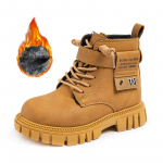 Vaiki&scaron;ki briti&scaron;ko stiliaus vieni batai, madingi batai, rudeniniai ir žieminiai su vilna, &scaron;ilti ir kasdieniai, madingi vidutiniai batai, medvilniniai batai 26-37 36 &scaron;viesiai ruda spalva