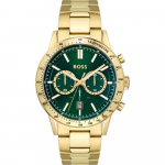 Hugo Boss 1513923 Allure Chronograph Žalias ciferblatas Vyri&scaron;kas laikrodis auksas