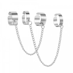 Punk metalo grandinės žiedų rinkinys Unisex hiphopo paprasto atidarymo reguliuojamas platus žiedas gatvės mados papuo&scaron;alai auksas