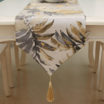 Inyahome Įvairių dydžių eleganti&scaron;ki stalo takeliai medvilnės ir lino namams, valgomojo stalui, dekoratyvinis, kavos, žakardinis, arbatos stalui, Camino De Mesa jacquard&32x160cm
