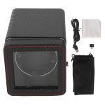 Vieno laikrodžio suktukas, automatinis sukimasis, 4 režimai tinklinės tekstūros oda su LED ap&scaron;vietimu, itin tylus variklis Black W150A