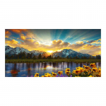 Skandinavi&scaron;kas peizažas drobės tapyba, ežero mi&scaron;ko kalnų peizažo tapyba sienų meno dekoras plakatai svetainei miegamajam atspaudai paveikslas 20x40cm