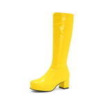 2024 m. patentuota poliuretano oda violetinė žalia oranžinė geltona raudona moteri&scaron;ki batai blokiniai kulnai Platforma auk&scaron;takulniai auk&scaron;takulniai, moteri&scaron;ki dideli 48 49 50 dydžio batai 43 geltona