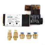 Solenoidinis vožtuvas DC 24V 5 prievadas, 2 padėtis vyri&scaron;kos jungtys, valdymo duslintuvai