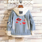 Cosroad Naruto džinsinė striukė Uchiha Sasuke Cosplay pavasario rudens džinsai su gobtuvu Vyri&scaron;ki Moteri&scaron;ki Kostiumai Vir&scaron;utiniai drabužiai Paltai M