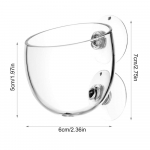 Akvariumo augalų vazono stiklinis cilindrinis puodelis su čiulptukais vandens augalų sėkloms auginti koralų samanų žuvų bako dekoravimo priedas skaidri