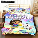 Gabbys D-Dollhouse patalynės komplektas antklodės užvalkalas antklodė lova vienvietis dvivietis pilnas karalienės jaunimo berniukas mergaitė berniukams dovana karali&scaron;ko dydžio patalynės komplektas EU single(135x200cm)