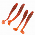 50 vnt. 5 cm mink&scaron;to plastiko žvejybos masalai T tail Grub Worm Baits Žuvies reikmenys Raudonas raudona