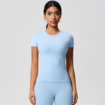 Moteri&scaron;ki auk&scaron;tos kokybės sportiniai mar&scaron;kinėliai trumpomis rankovėmis, suspausti greitai džiūstantys itin elastingi, tinkami bėgimui, fitneso treniruotėms, jogai XL
