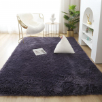 Violetinis pliu&scaron;inis kilimėlis vaikų kambariui Didelis vienspalvis ilgų plaukų kilimėlis svetainei miegamojo mink&scaron;tas neslystantis kilimėlis 160x230cm violetinė/pilka