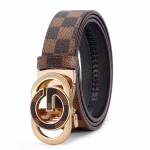 Vyri&scaron;kas madingas odinis diržas su raidžių lydinio automatine sagtimi &ndash; universalus laisvalaikiui ir verslo aprangai 125cm