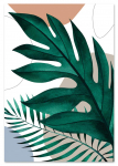 Plakat boho zielone liście 21x29,7 cm A4