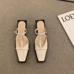 Dizainerio vasariniai moteri&scaron;ki mulai &scaron;lepetės mada seklios kvadratinės nosies zebra ra&scaron;to &scaron;lepetės kasdieniai lauko biuro damos sandalai 35 smėlis