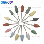 10 vnt. arba 15 vnt. Dantų dervos silikoninės gumos frezos 2,35 mm Dantų A-silikono rinkinys Poliruokliai Poliravimo frezos Dantų laboratorijos medžiaga 15 pieces