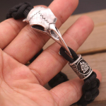 Kaukolė Varna Tiesūs Trikampio Karoliukai Aoding Mitas Keltų Mazgas Apyrankė Personalizuota Punk Pintinė Apyrankė 1-19cm