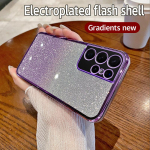 Samsung Galaxy S22Ultra dėklas Samsung SM-S908B SM-S908U telefono dėklas blizgus blizgučių dengimas silikoninis fotoaparato objektyvo mink&scaron;tas galinis dangtelis For Galaxy S22 Ultra