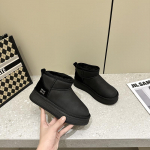 2024 m. žiemos moteri&scaron;ki vandeniui atsparūs, storapadžiai, trumpi sniego batai - Zhou Dongyu stiliaus, neslystantys, lengvai valomi, madingi medvilniniai batai 38 juoda