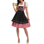 Moteri&scaron;kas languotas Oktoberfest kostiumas Voki&scaron;ka dirndl suknelė Tradiciniai Bavarijos apdarai Helovinui XL mėlyna