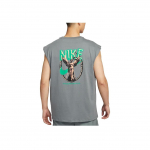 Nike Logotipo Laisvo Kirpimo Berankovis Treniruočių Mar&scaron;kinėlis Vyri&scaron;ki Vir&scaron;utiniai Drabužiai Dūminės Pilkos Spalvos HJ3691-084 L