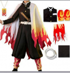 Demonų karduotojo kostiumas: Tanjiro, Nezuko, Zenitsu, Shinobu, Mitsuri XXXL red