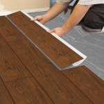 Matiniai PVC lipnūs medžio imitacijos grindų lipdukai: Vandeniui atsparus, atsparus ne&scaron;varumams virtuvės ir miegamojo renovacijai 15x90cm, 10 pieces per roll