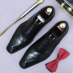 Rankų darbo vyri&scaron;ki vestuviniai brogai batai juodi rudi natūralios odos vyri&scaron;ki proginiai batai verslo oficialūs batai vyrams 6