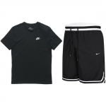 Nike apvalios apykaklės trumpomis rankovėmis mar&scaron;kinėlių ir &scaron;ortų komplektas vyrams Vir&scaron;utiniai drabužiai ir apatiniai juodi AR4999-013+DH7161-010 M