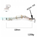Nerūdijančio plieno pasukamas vidurinis i&scaron;metimo vamzdis CFMOTO 400NK/650NK su katalizatoriumi ir atgalinio slėgio būgno modifikacija
