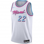 Nike Butler NBA Heat 24-25 Sezonas South Beach Miesto Edition Suaugusiųjų Mar&scaron;kinėliai Krep&scaron;inio Apykaklė Vyri&scaron;ki Mar&scaron;kinėliai Balti HJ6706-100 XL