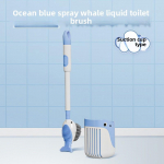 Skysto įpur&scaron;kimo silikoninis tualetinis &scaron;epetys su siurbimo puodelio laikikliu Stiprus valymas, nėra nukritusių kampų 1PCS