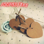 100 vnt. &Scaron;irdies formos tu&scaron;čia kraftpopieriaus kortelė Dovanų etiketė Etiketė &bdquo;pasidaryk pats&ldquo; vakarėliui, vestuvėms, rankdarbiams(be virvės) ruda