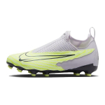 Nike Phantom DF AG Sintetinės odos futbolo bateliai dirbtinei dangai Mažiesiems Patogūs Universalūs Sportiniai Žemi Vaikams Futbolo Bateliai Vaikams Pilkai-Žali DV3069-705 37.5