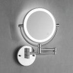 Sieninis LED dvipusis vonios makiažo veidrodis su &scaron;viesa ir didinimo funkcija Flat + 3x Magnification