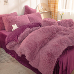 Mink&scaron;tas Velvetas Princesės Stiliaus Pliu&scaron;inis Antklodės Komplektas: &Scaron;ilti, Sustorinti, Vienspalviai Pataliukai 1.8m Flat Four-Piece (200*230cm Cover)