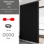 Vandeniui atspari sulankstoma du&scaron;o užuolaida tualetams ir vonios kambariams, be gręžimo, imituojanti lininį skiriamasis elementas. 240x200 cm