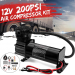 200PSI 444C 12V Maksimalus rago oro kompresoriaus komplektas su relėmis, jungikliu, juodas, sunkvežimiui, laivui
