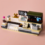 Miesto Kūrybinė Kavinė Virtuvės &Scaron;uo Automobilio Figūrėlės Statybiniai Blokeliai Degalinė Picos Krosnelė Maisto MOC Mini Modelio Plytos Vaikų Žaislas Dovana
