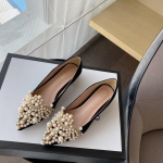 New Trend Pearl Ballet Butai Moteri&scaron;ki Siurbliai Grindys Batai Be Kulnų Loafers Moteri&scaron;ka Suknelė Mokasinai Moteri&scaron;ki Prabangiai 35 juoda