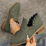 Nauji moteri&scaron;ki Chelsea batai Smailūs zom&scaron;iniai Storo kulno batai Moteri&scaron;ki Didelio dydžio Užtrauktuku Kulniukai Ankle Boots Retro Batai Zapatos Mujer 36 žalia