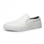 Nauji batai vyrams Natūralios odos laisvalaikio batai Madingi Paprasti Slip-on Loafers Patogūs plok&scaron;ti riedlentės batai 44 juoda