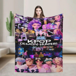 &Scaron;aunus K-Pop Demonų Medžiotojas Super Mink&scaron;tas Flanelinis Pledukas Sofai, Ku&scaron;etei, Lovos Užtiesalas, Lengvas Mėtomasis Pledukas Svetainei Flannel 130x150cm