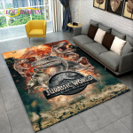 3D Animacinis Juros periodo Parko Dinosaurų Plotas Kilimas Didelis, Kilimas Kilimas Svetainei Miegamajam Sofai Įėjimo Durų Kilimėlis Dekoras, Vaikams Neslystantis Grindų Kilimėlis 60*90cm